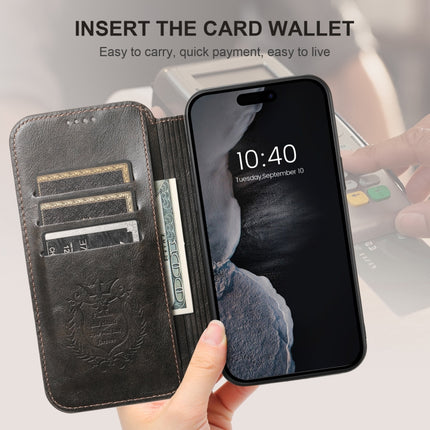 Suteni J05 Leather Magnetic MagSafe Phone Case, For iPhone 16 Pro Max, For iPhone 16 Pro, For iPhone 16 Plus, For iPhone 16, For iPhone 15 Pro Max, For iPhone 15 Pro