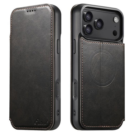 Suteni J05 Leather Magnetic MagSafe Phone Case, For iPhone 18, For iPhone 18 Pro, For iPhone 18 Pro Max, For iPhone 17 Pro Max, For iPhone 17 Pro, For iPhone 17