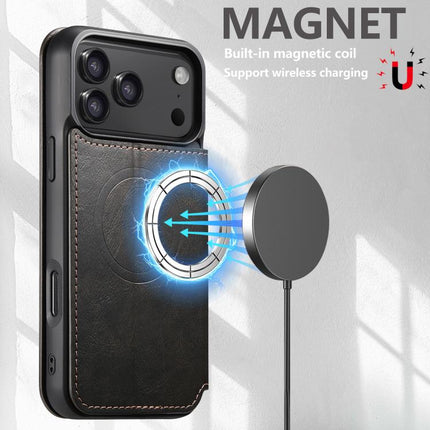 Suteni J05 Leather Magnetic MagSafe Phone Case, For iPhone 18 Pro, For iPhone 18 Pro Max, For iPhone 17 Pro Max, For iPhone 17 Pro, For iPhone 17, For iPhone 17 AIr