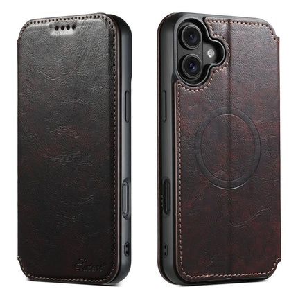 Suteni J05 Leather Magnetic MagSafe Phone Case, For iPhone 18, For iPhone 18 Pro, For iPhone 18 Pro Max, For iPhone 17 Pro Max, For iPhone 17 Pro, For iPhone 17