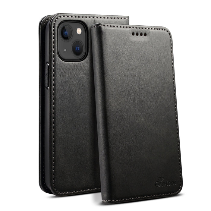 Suteni Calf Texture Horizontal Flip Leather Phone Case, For iPhone 15 Pro, For iPhone 15 Plus, For iPhone 15, For iPhone 17e / 16e