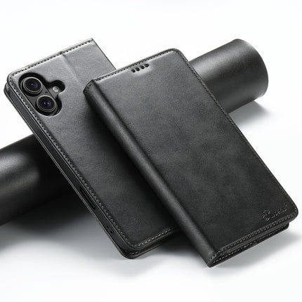 Suteni Calf Texture Horizontal Flip Leather Phone Case, For iPhone Air, For iPhone 16 Pro Max, For iPhone 16 Pro, For iPhone 16 Plus, For iPhone 16, For iPhone 15 Pro Max