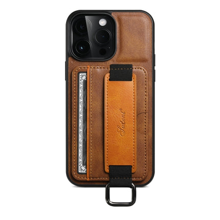 Suteni H13 Card Wallet Wrist Strap Holder PU Phone Case, For iPhone 16 Plus, For iPhone 16, For iPhone 15 Pro Max, For iPhone 15 Pro, For iPhone 15 Plus, For iPhone 15, For iPhone 17e / 16e