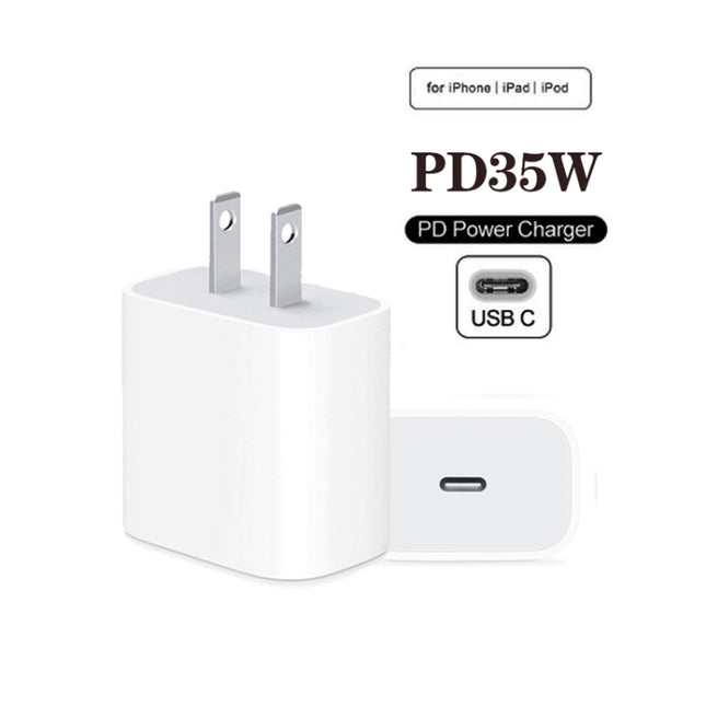 PD35W USB-C / Type-C Port Charger with 1m Type-C to Type-C Data Cable, US Plug, US Plug + Type-C Cable