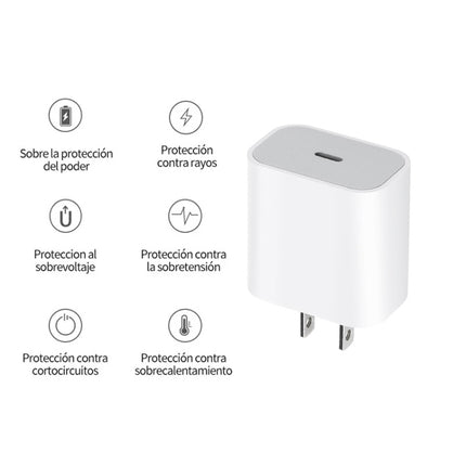 PD35W USB-C / Type-C Port Charger with 1m Type-C to Type-C Data Cable, US Plug, US Plug + Type-C Cable