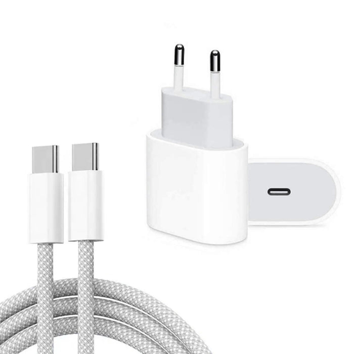 PD35W USB-C / Type-C Port Charger with 1m Type-C to Type-C Data Cable, EU Plug, EU Plug + Type-C Cable
