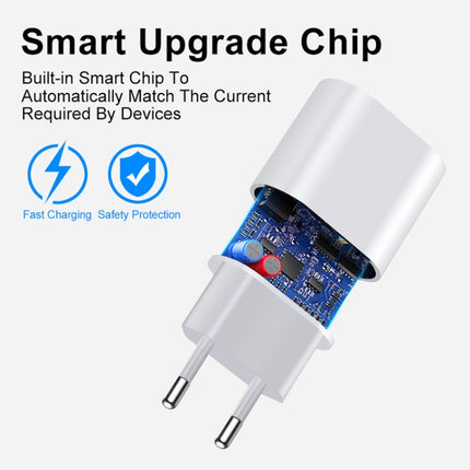 PD35W USB-C / Type-C Port Charger with 1m Type-C to Type-C Data Cable, EU Plug, EU Plug + Type-C Cable