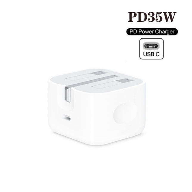 PD35W USB-C / Type-C Port Charger with 1m Type-C to Type-C Data Cable, UK Plug, UK Plug + Type-C Cable