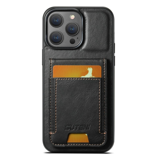 Suteni H03 Oil Wax Leather Wallet Stand Back Phone Case, For iPhone 14, For iPhone 14 Pro, For iPhone 14 Pro Max, For iPhone 13 Pro Max, For iPhone 13 Pro, For iPhone 13, For iPhone 12 Pro Max, For iPhone 11 Pro Max