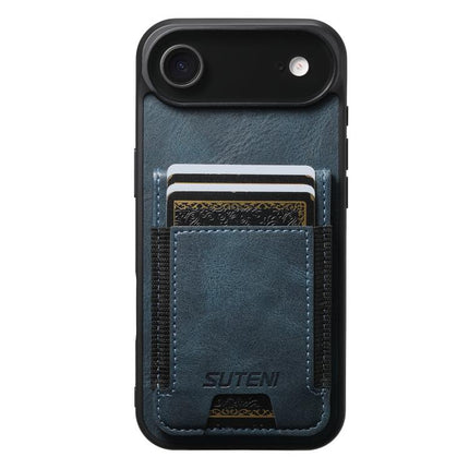 Suteni H03 Oil Wax Leather Wallet Stand Back Phone Case, For iPhone 18, For iPhone 18 Pro, For iPhone 18 Pro Max, For iPhone 17 Pro Max, For iPhone 17 Pro, For iPhone 17, For iPhone Air, For iPhone 16 Pro Max