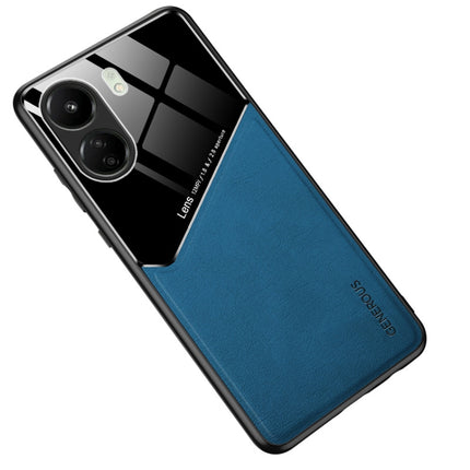 All-inclusive Leather Organic Glass Phone Case with Metal Iron Sheet, For Xiaomi Redmi 13C, For Xiaomi Redmi K70