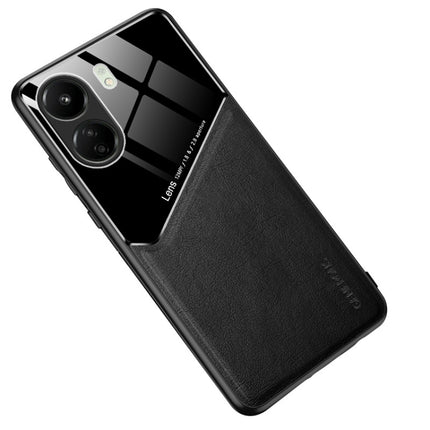 All-inclusive Leather Organic Glass Phone Case with Metal Iron Sheet, For Xiaomi Redmi 13C, For Xiaomi Redmi K70