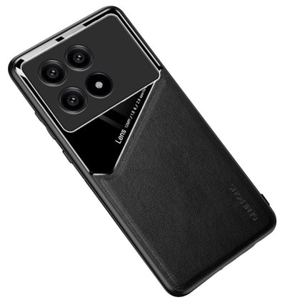 All-inclusive Leather Organic Glass Phone Case with Metal Iron Sheet, For Xiaomi Redmi 13C, For Xiaomi Redmi K70