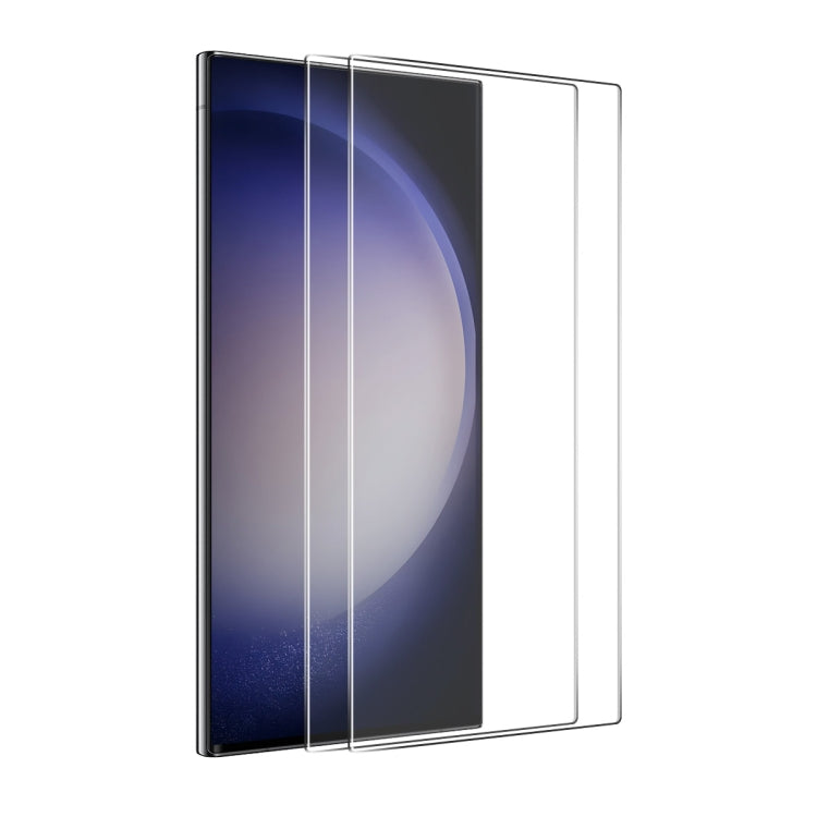 2pcs ENKAY 0.18mm High Aluminum-silicon Tempered Glass Film, Support Ultrasonic Fingerprint Unclock, For Samsung Galaxy S24 Ultra 5G, For Samsung Galaxy S24+ 5G, For Samsung Galaxy S24 5G