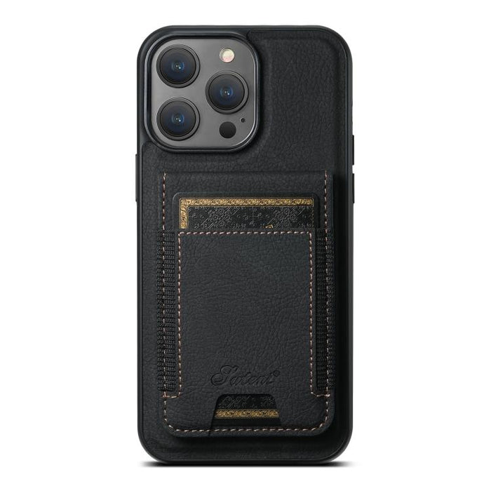 Suteni H17 Litchi Texture Leather MagSafe Detachable Wallet Phone Case, For iPhone 15 Pro, For iPhone 15 Plus, For iPhone 15, For iPhone 14 Plus, For iPhone 14, For iPhone 14 Pro