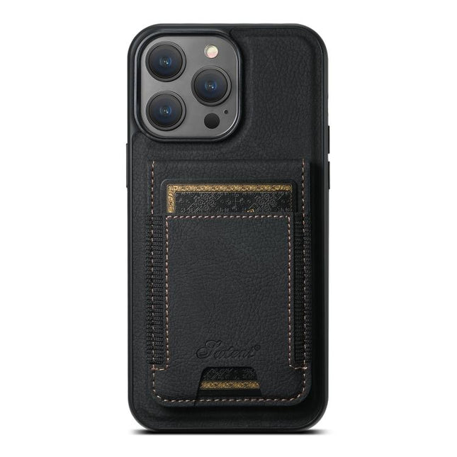 Suteni H17 Litchi Texture Leather MagSafe Detachable Wallet Phone Case, For iPhone 14 Pro Max, For iPhone 13 Pro Max, For iPhone 13 Pro, For iPhone 13, For iPhone 12, For iPhone 12 Pro Max
