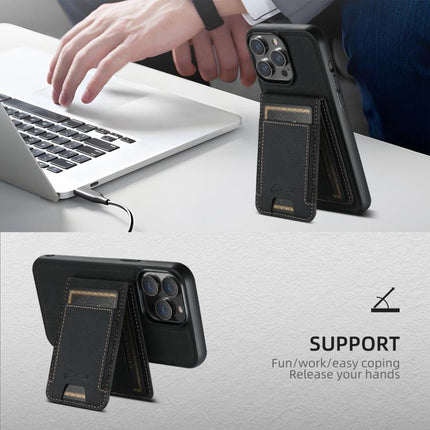 Suteni H17 Litchi Texture Leather MagSafe Detachable Wallet Phone Case, For iPhone 14 Pro Max, For iPhone 13 Pro Max, For iPhone 13 Pro, For iPhone 13, For iPhone 12, For iPhone 12 Pro Max