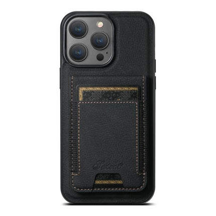 Suteni H17 Litchi Texture Leather MagSafe Detachable Wallet Phone Case, For iPhone 14 Pro Max, For iPhone 13 Pro Max, For iPhone 13 Pro, For iPhone 13, For iPhone 12, For iPhone 12 Pro Max
