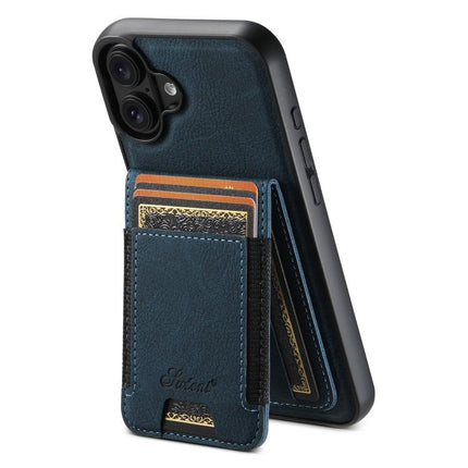 Suteni H17 Litchi Texture Leather MagSafe Detachable Wallet Phone Case, For iPhone 18, For iPhone 18 Pro, For iPhone 18 Pro Max, For iPhone 17 Pro Max, For iPhone 17 Pro, For iPhone 17