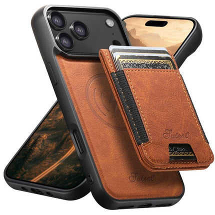 Suteni H17 Litchi Texture Leather MagSafe Detachable Wallet Phone Case, For iPhone 18, For iPhone 18 Pro, For iPhone 18 Pro Max, For iPhone 17 Pro Max, For iPhone 17 Pro, For iPhone 17