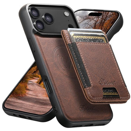 Suteni H17 Litchi Texture Leather MagSafe Detachable Wallet Phone Case, For iPhone 18, For iPhone 18 Pro, For iPhone 18 Pro Max, For iPhone 17 Pro Max, For iPhone 17 Pro, For iPhone 17