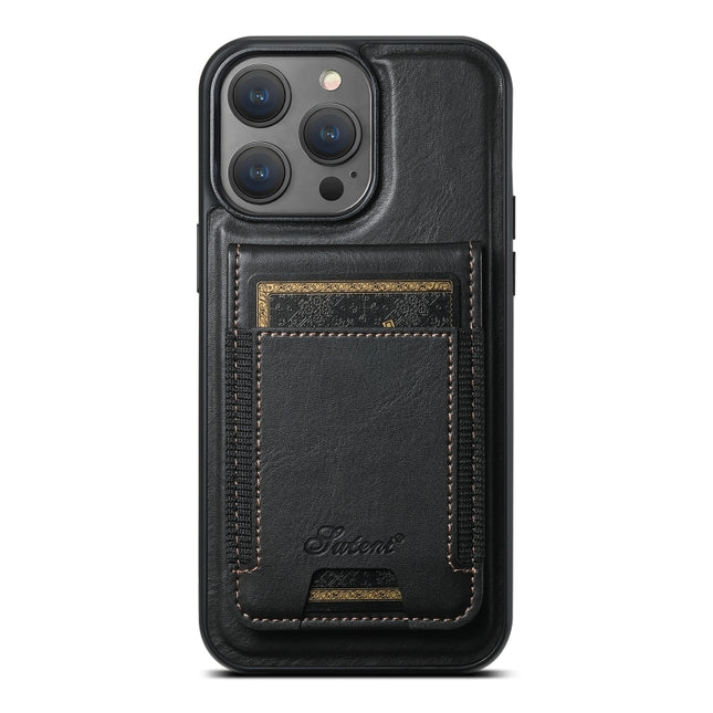 Suteni H17 Oil Eax Leather MagSafe Detachable Wallet Phone Case, For iPhone 12 Pro, For iPhone 17e / 16e