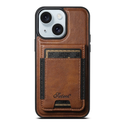 Suteni H17 Oil Eax Leather MagSafe Detachable Wallet Phone Case, For iPhone 15 Pro, For iPhone 15 Plus, For iPhone 15, For iPhone 14 Plus