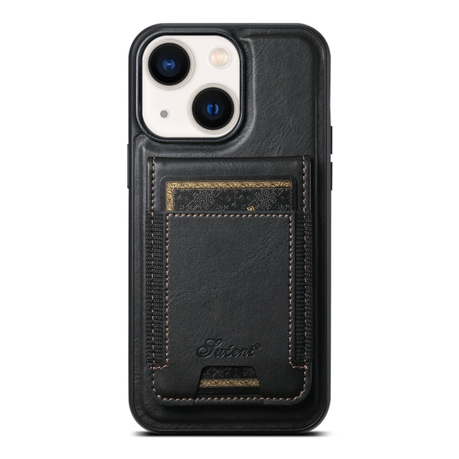 Suteni H17 Oil Eax Leather MagSafe Detachable Wallet Phone Case, For iPhone 14, For iPhone 14 Pro, For iPhone 14 Pro Max, For iPhone 13 Pro Max