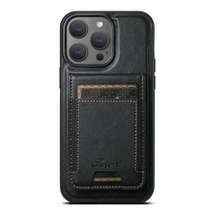 Suteni H17 Oil Eax Leather MagSafe Detachable Wallet Phone Case, For iPhone 14, For iPhone 14 Pro, For iPhone 14 Pro Max, For iPhone 13 Pro Max