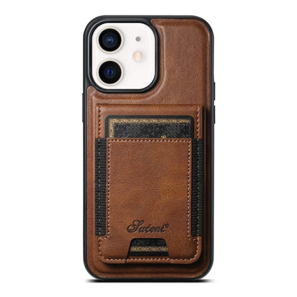 Suteni H17 Oil Eax Leather MagSafe Detachable Wallet Phone Case, For iPhone 13 Pro, For iPhone 13, For iPhone 12, For iPhone 12 Pro Max