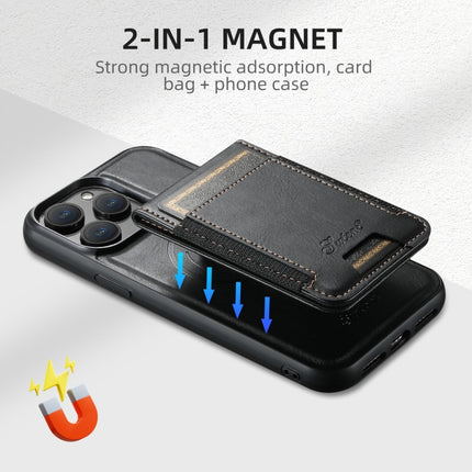 Suteni H17 Oil Eax Leather MagSafe Detachable Wallet Phone Case, For iPhone 16 Pro, For iPhone 16 Plus, For iPhone 16, For iPhone 15 Pro Max