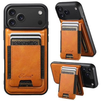 Suteni H17 Oil Eax Leather MagSafe Detachable Wallet Phone Case, For iPhone 17 Pro, For iPhone 17, For iPhone Air, For iPhone 16 Pro Max