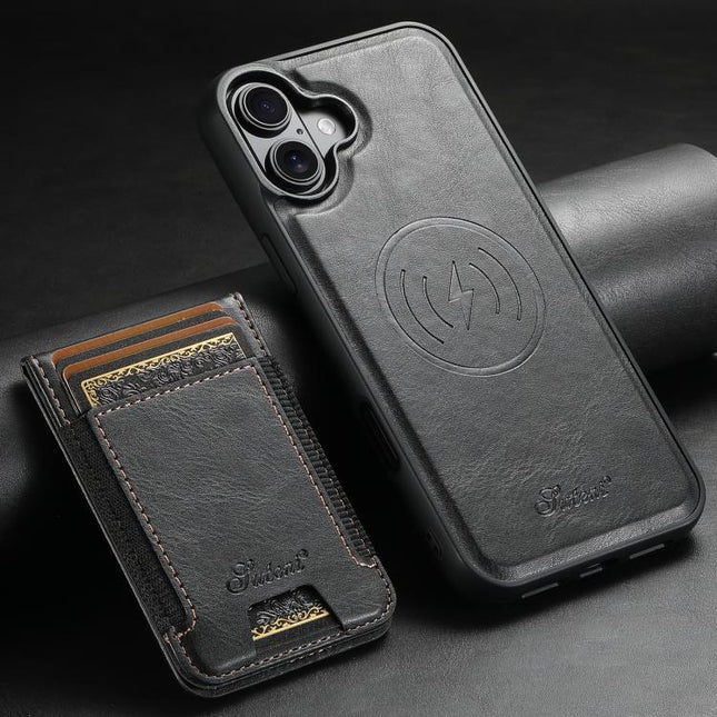 Suteni H17 Oil Eax Leather MagSafe Detachable Wallet Phone Case, For iPhone 17 Pro, For iPhone 17, For iPhone Air, For iPhone 16 Pro Max