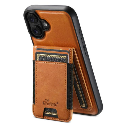 Suteni H17 Oil Eax Leather MagSafe Detachable Wallet Phone Case, For iPhone 17 Pro, For iPhone 17, For iPhone Air, For iPhone 16 Pro Max