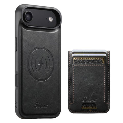 Suteni H17 Oil Eax Leather MagSafe Detachable Wallet Phone Case, For iPhone 17 Pro, For iPhone 17, For iPhone Air, For iPhone 16 Pro Max