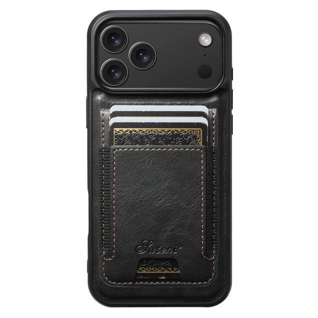 Suteni H17 Oil Eax Leather MagSafe Detachable Wallet Phone Case, For iPhone 18, For iPhone 18 Pro, For iPhone 18 Pro Max, For iPhone 17 Pro Max