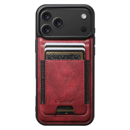 Suteni H17 Oil Eax Leather MagSafe Detachable Wallet Phone Case, For iPhone 18, For iPhone 18 Pro, For iPhone 18 Pro Max, For iPhone 17 Pro Max
