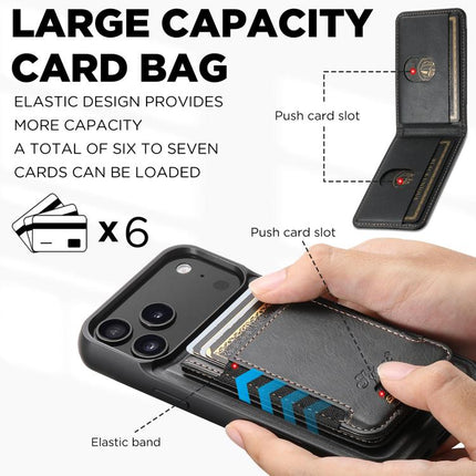Suteni H17 Oil Eax Leather MagSafe Detachable Wallet Phone Case, For iPhone 18, For iPhone 18 Pro, For iPhone 18 Pro Max, For iPhone 17 Pro Max