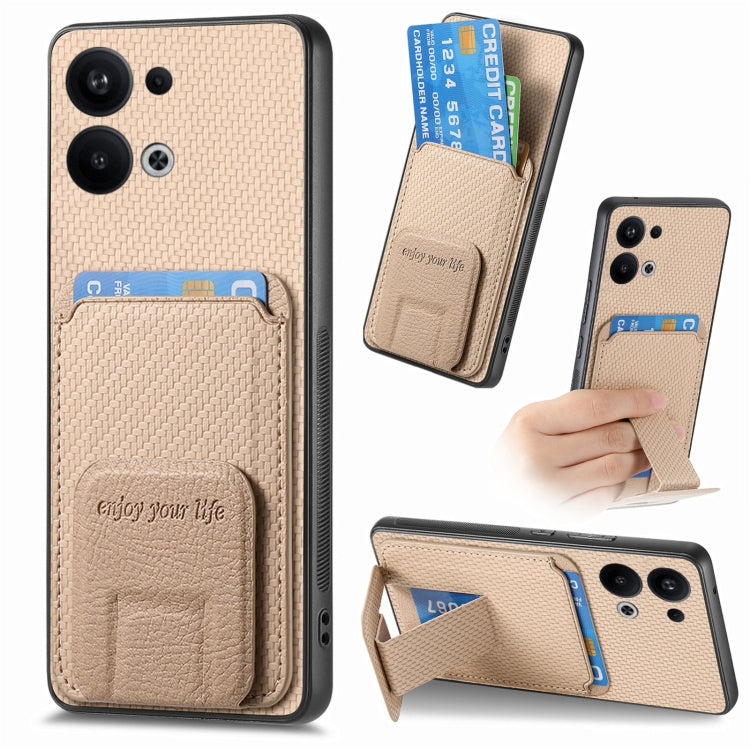 Carbon Fiber Card Bag Fold Stand Phone Case
