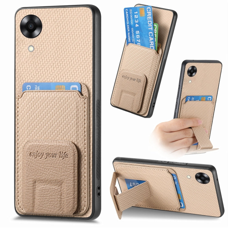 Carbon Fiber Card Bag Fold Stand Phone Case