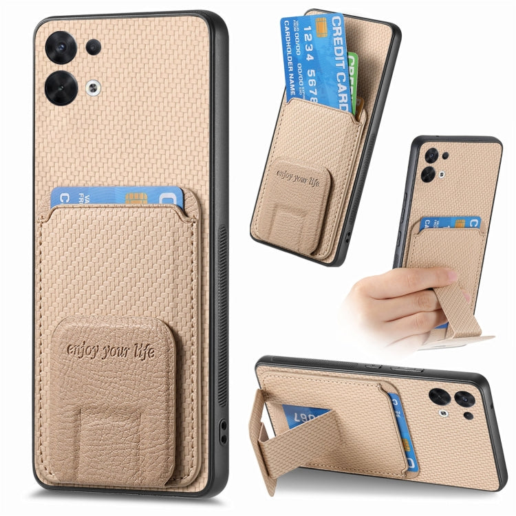 Carbon Fiber Card Bag Fold Stand Phone Case