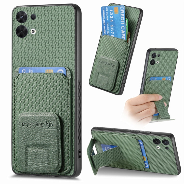 Carbon Fiber Card Bag Fold Stand Phone Case