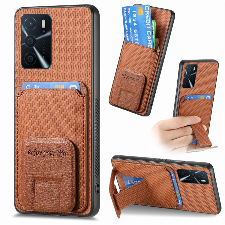 Carbon Fiber Card Bag Fold Stand Phone Case