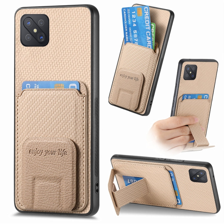Carbon Fiber Card Bag Fold Stand Phone Case