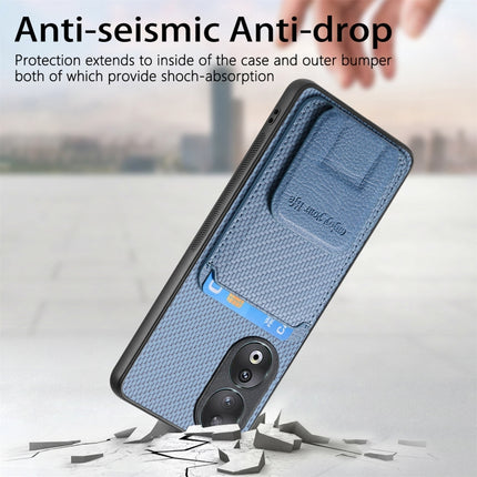 Carbon Fiber Card Bag Fold Stand Phone Case, For Honor 50, For Honor 50 SE, For Honor X50i / 90 Lite, For Honor X30/X9 5G/Magic4 Lite