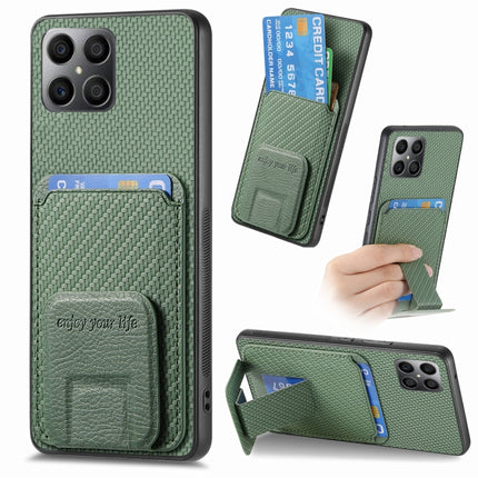Carbon Fiber Card Bag Fold Stand Phone Case, For Honor X40, For Honor X8 5G, For Honor 70 Pro, For Honor 70