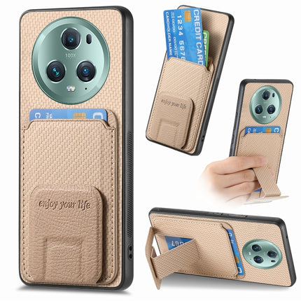 Carbon Fiber Card Bag Fold Stand Phone Case, For Honor Magic5 Pro, For Honor Magic5, For Honor X8A, For Honor X9A