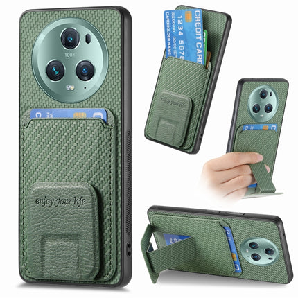 Carbon Fiber Card Bag Fold Stand Phone Case, For Honor Magic5 Pro, For Honor Magic5, For Honor X8A, For Honor X9A
