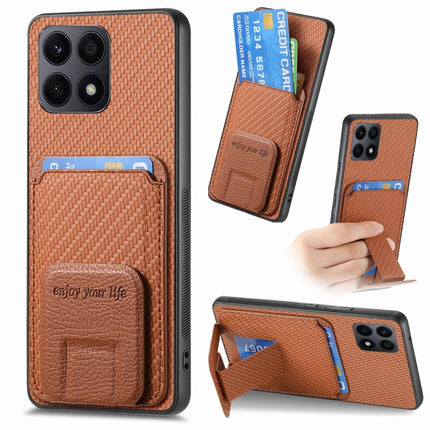 Carbon Fiber Card Bag Fold Stand Phone Case, For Honor Magic5 Pro, For Honor Magic5, For Honor X8A, For Honor X9A