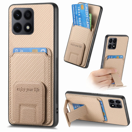 Carbon Fiber Card Bag Fold Stand Phone Case, For Honor Magic5 Pro, For Honor Magic5, For Honor X8A, For Honor X9A